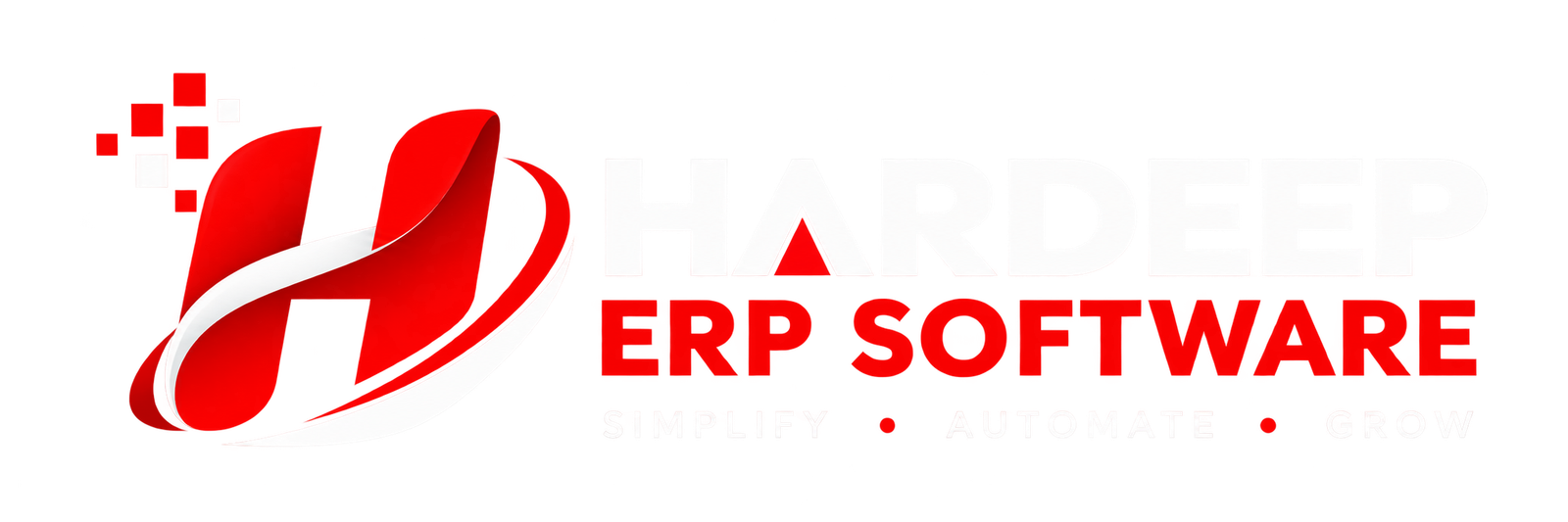 HARDEEP ERP SOFTWARE logo for dark backgrounds