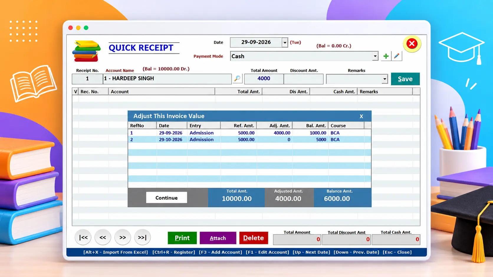 Edu Plus student fees collection management professional software screenshot