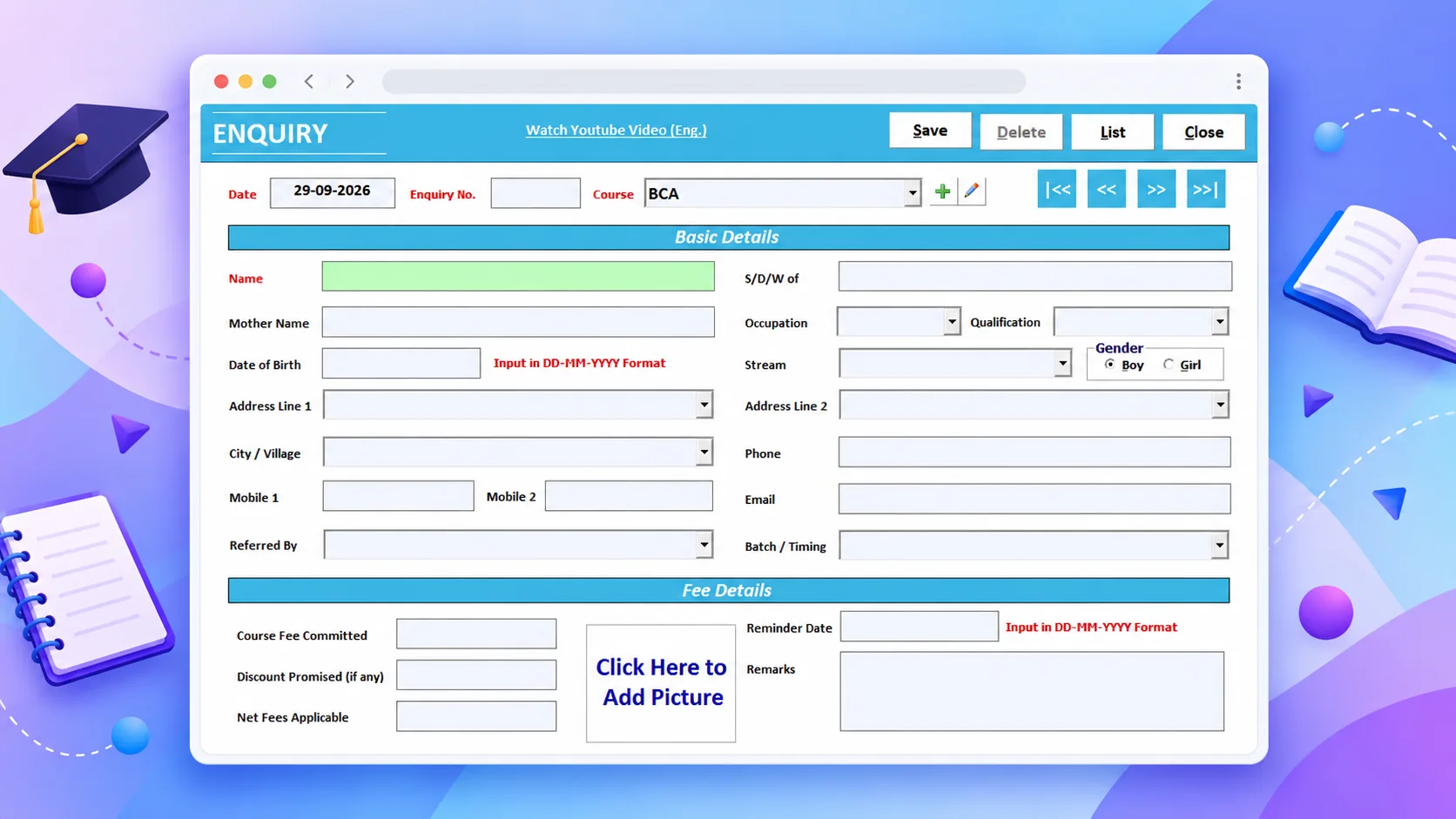 Edu Plus student inquiry management software professional software screenshot