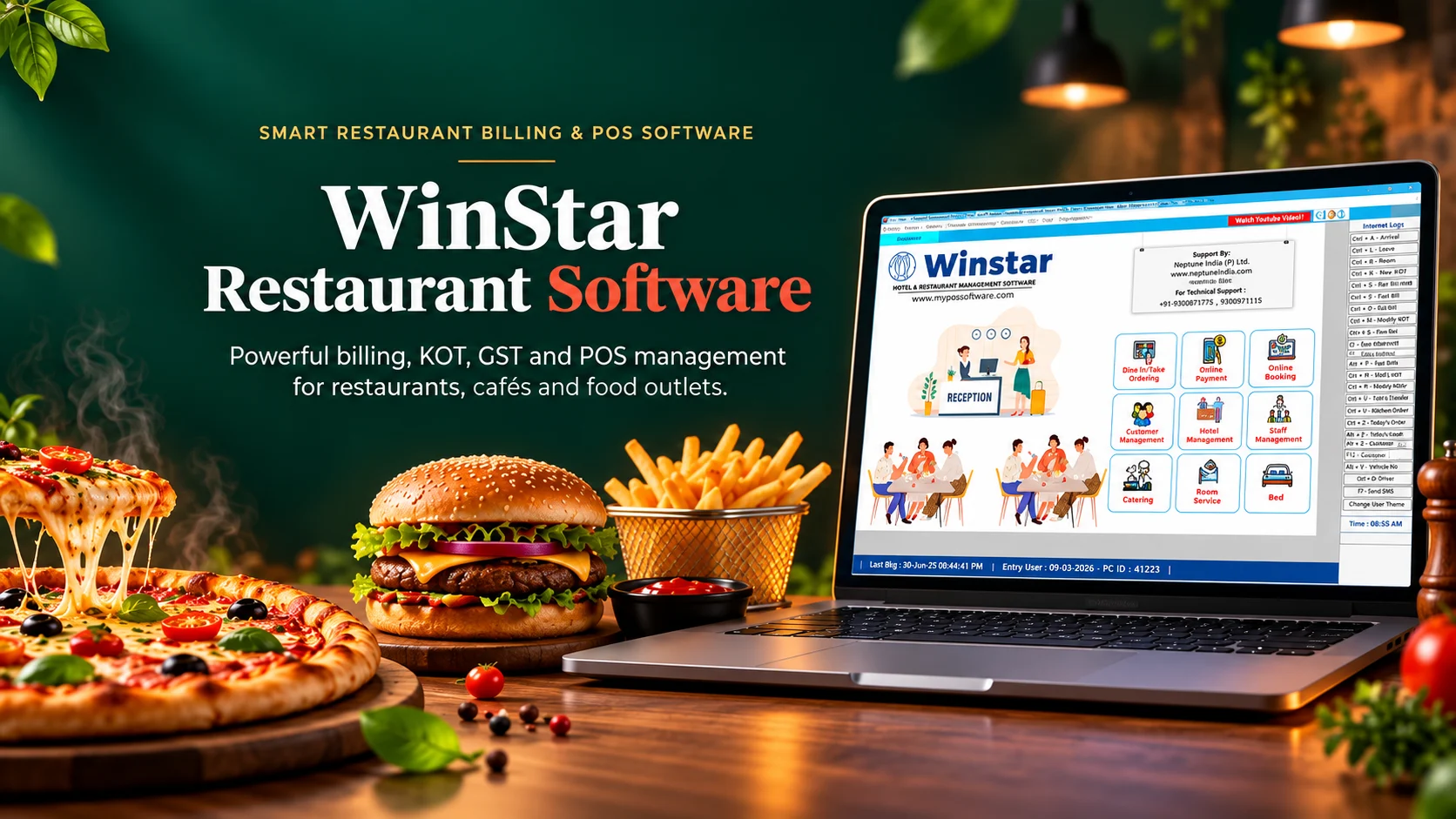 WinStar restaurant billing software interface