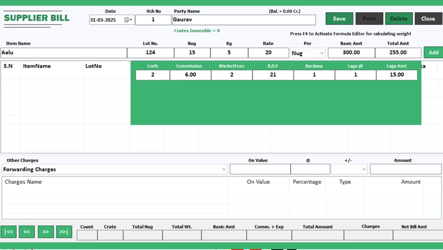 mandi book 13 supplier order manager