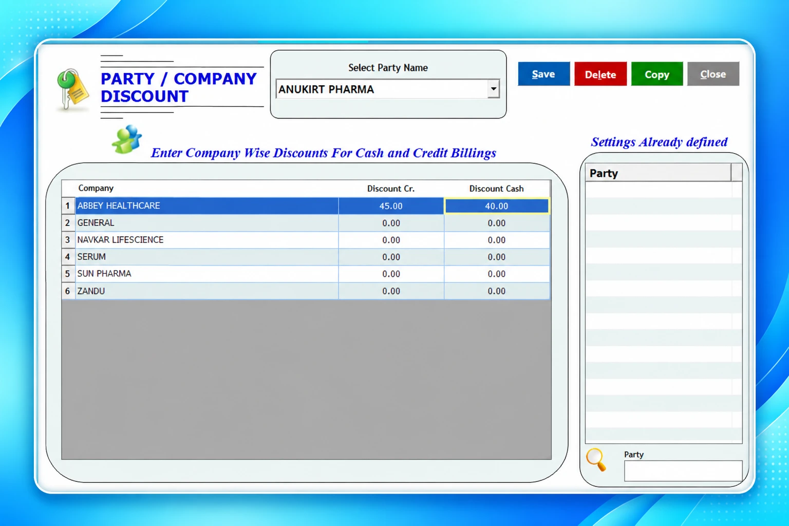 Medi + Cal Pharmacy Billing Software customer-specific rate list