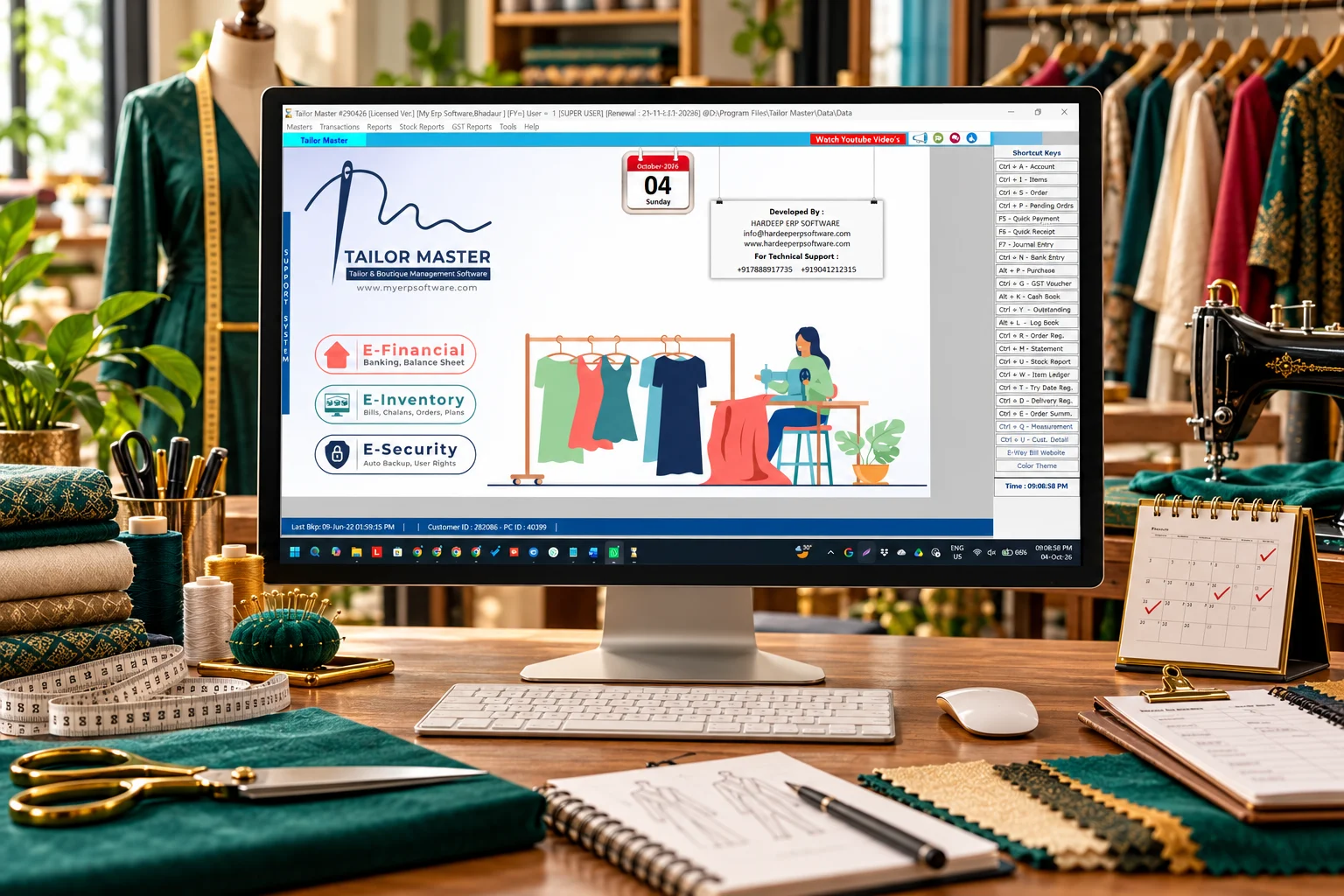 TAILOR MASTER Tailor Shop Management Software dashboard